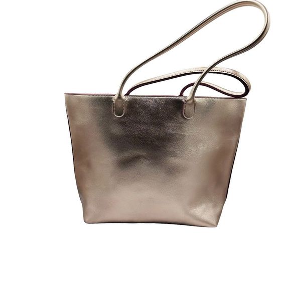 Bath & Body Works Metallic Pink Large Tote With Clutch Set - Picture 3 of 8